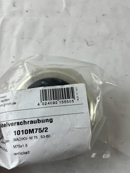 Jacob 1010M75/2 Cable Gland M75x1.5 53-60mm Nickel Plated New