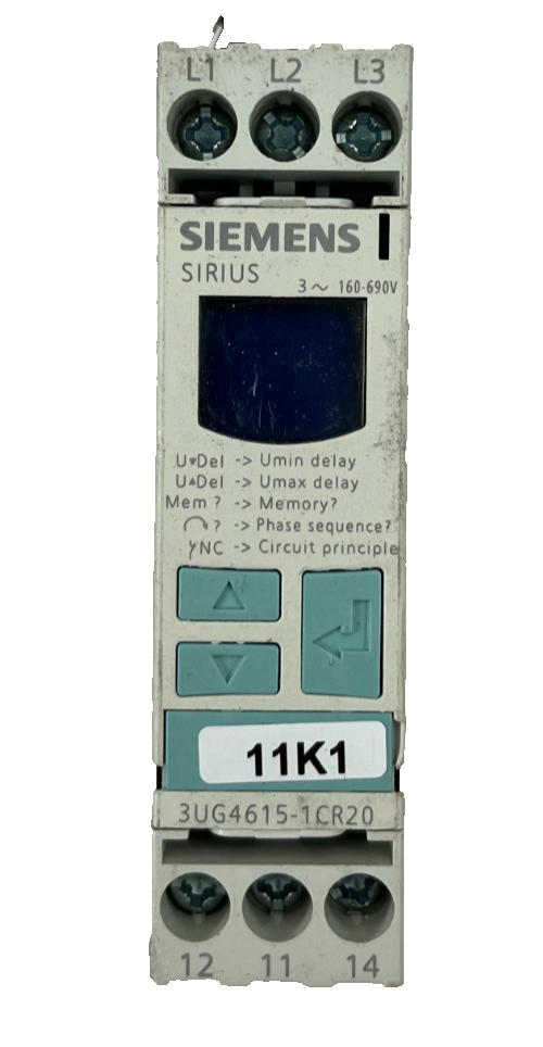 Siemens SIRIUS 3UG4615-1CR20 Phase Monitoring Relay 3-Phase 160-690V Digital