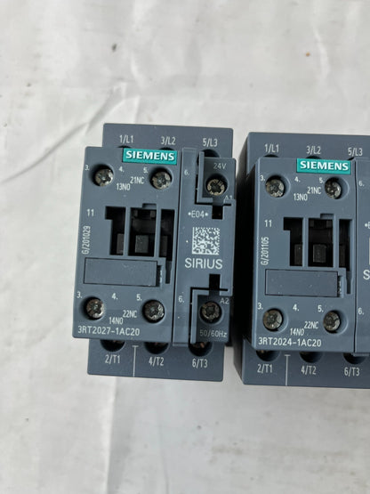 Siemens 3RT2024-1AC20 Contactor 24V Coil 3P SIRIUS Used Lot 3 Spare Units