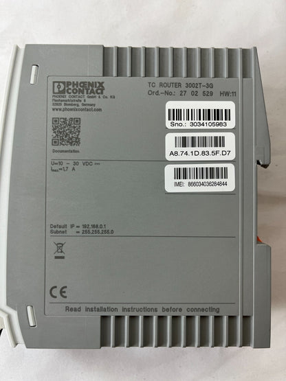 Phoenix Contact TC ROUTER 3002T-3G Industrial VPN Cellular Router 2702529 Used