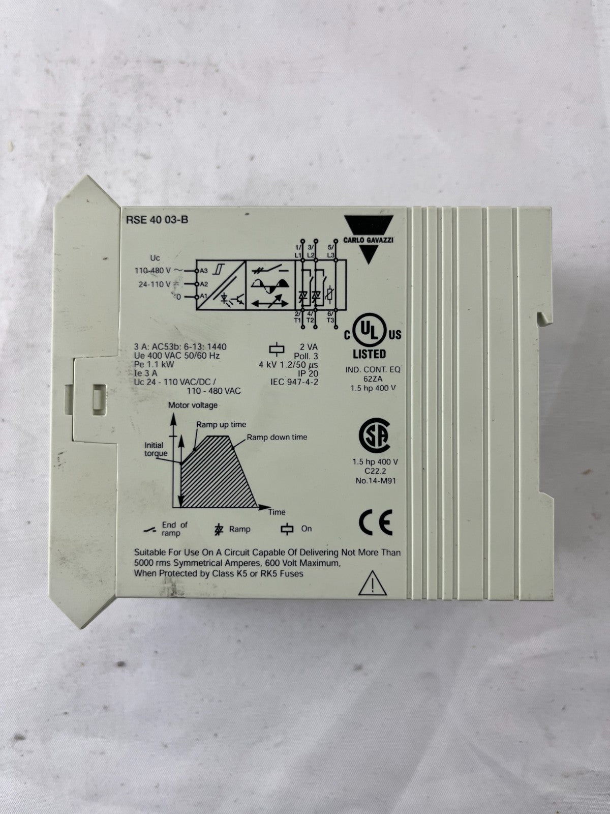 Carlo Gavazzi RSE4003‑B AC Semiconductor Motor Controller 3‑Phase Soft Starter