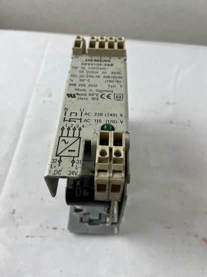 Siemens 4AV2102-2AB Power Supply 24V DC 1A 115/230V AC DIN Rail Used Spare Unit