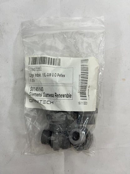 6x Peflex Fittings 15L-3/8 U.O Siemens Gamesa Renewable OEM New Bag Wind Turbine