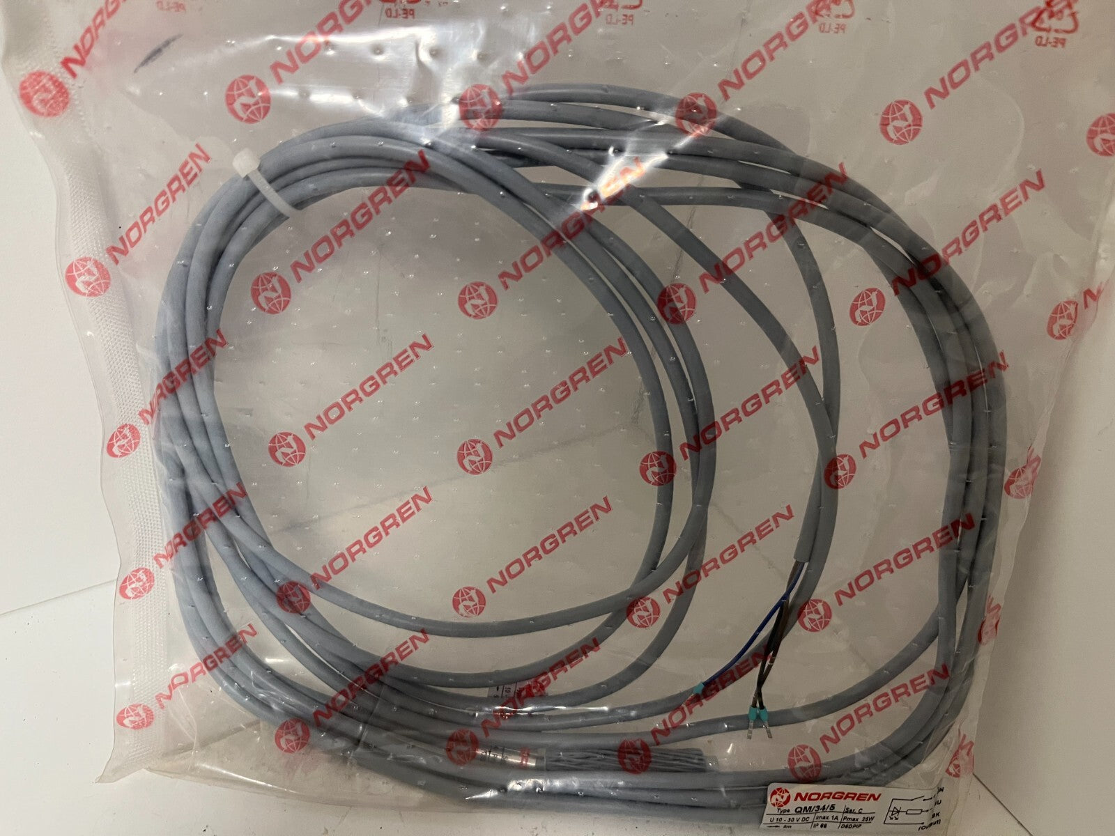 Norgren QM/34/5 Magnetic Reed Switch Sensor 5m Cable 10-30V DC IP68 New Sealed