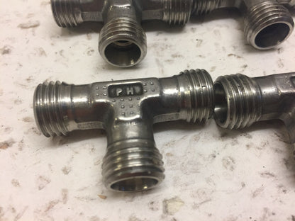 Parker Hannifin PH 71 Union Tee 5x pcs Lot of Used Stainless Steel Fittings