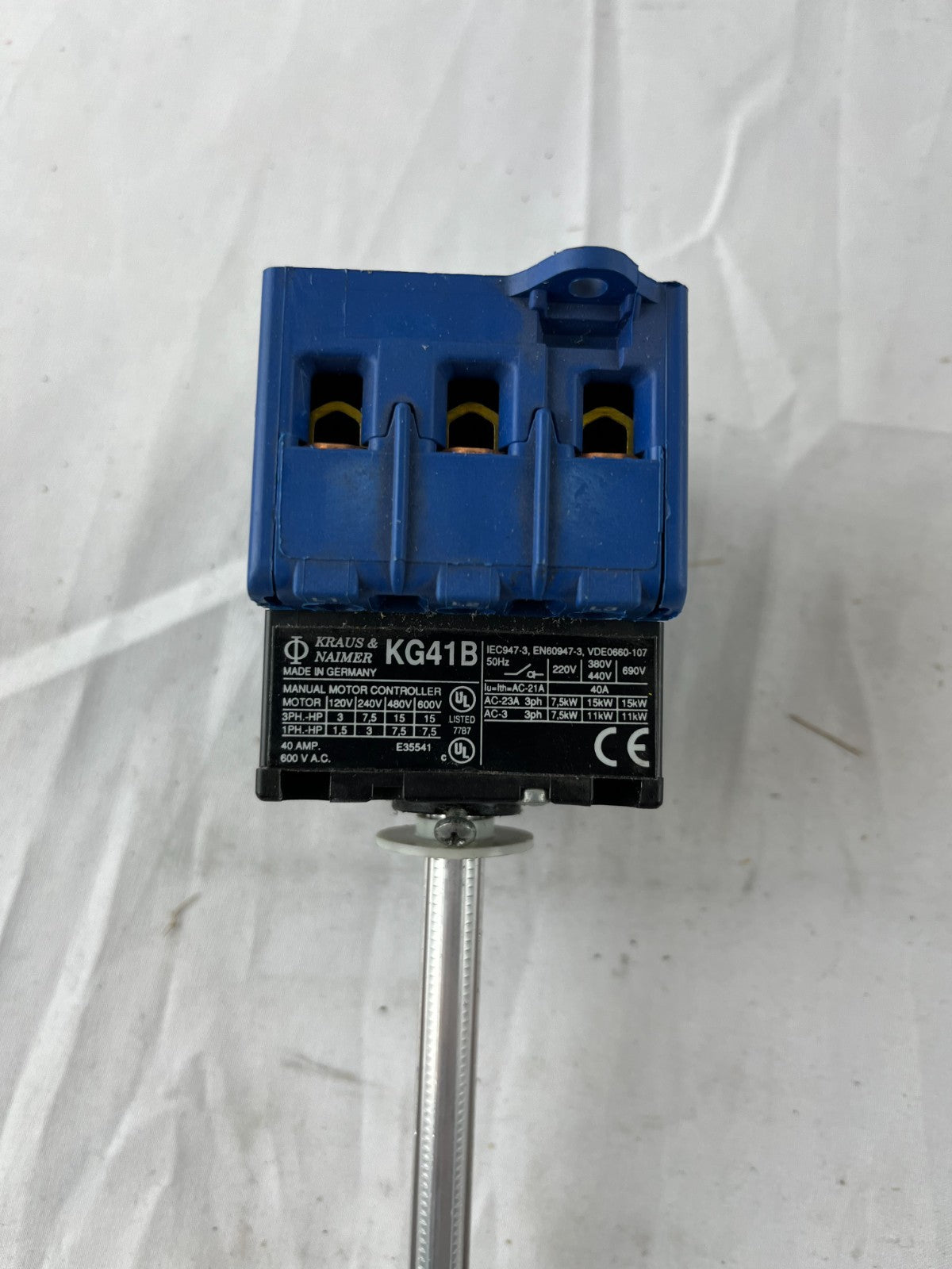 Kraus Naimer KG41B Manual Motor Controller 40A 600V 3-Pole New Unused Germany