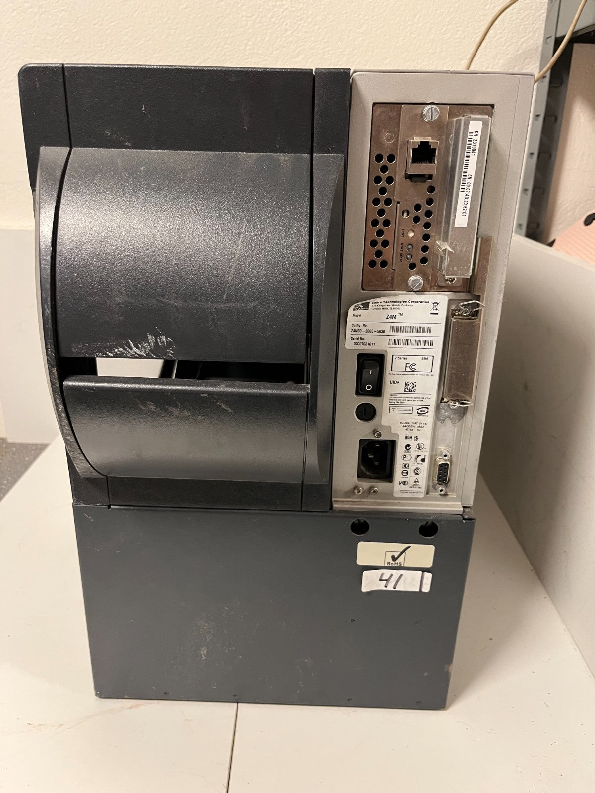 Zebra Z4Mplus Z4M00-200E-5030 Thermal Label Printer 203DPI Working Condition