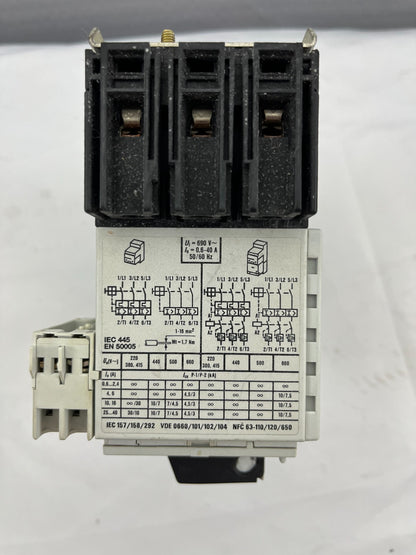 Moeller PKZ2 Motor Protection Breaker ZM-1,6-PKZ2 S-PKZ2 1-1.6A 10A 600VAC Used