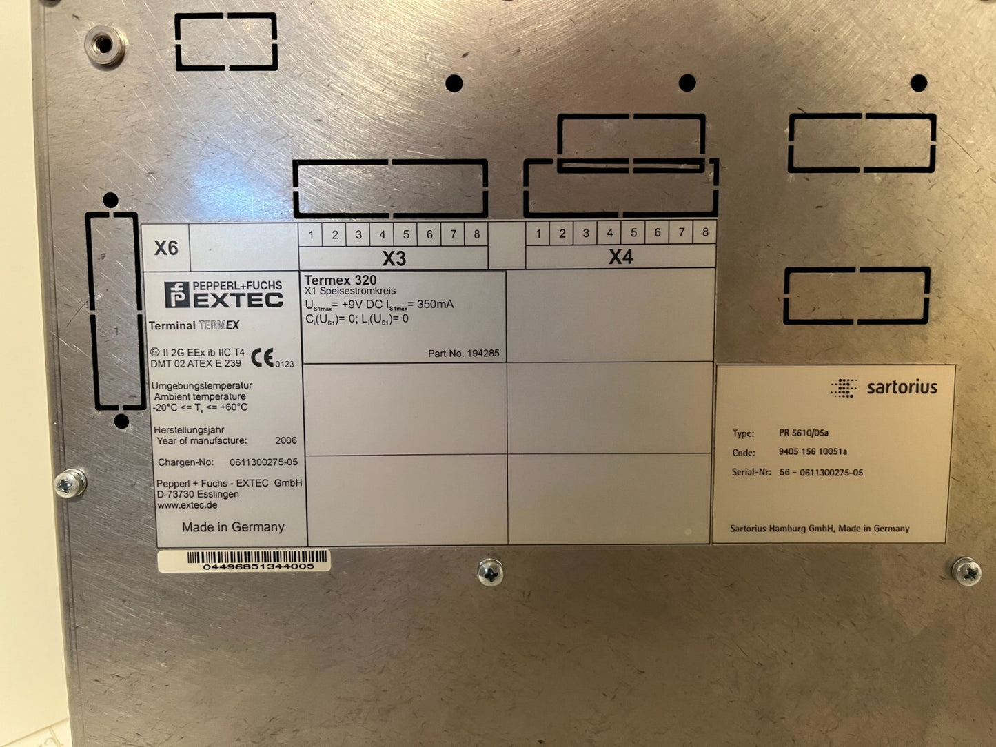 Sartorius PR 5610/05a Ex-Terminal w/ Pepperl+Fuchs Termex 320 - Used, Working