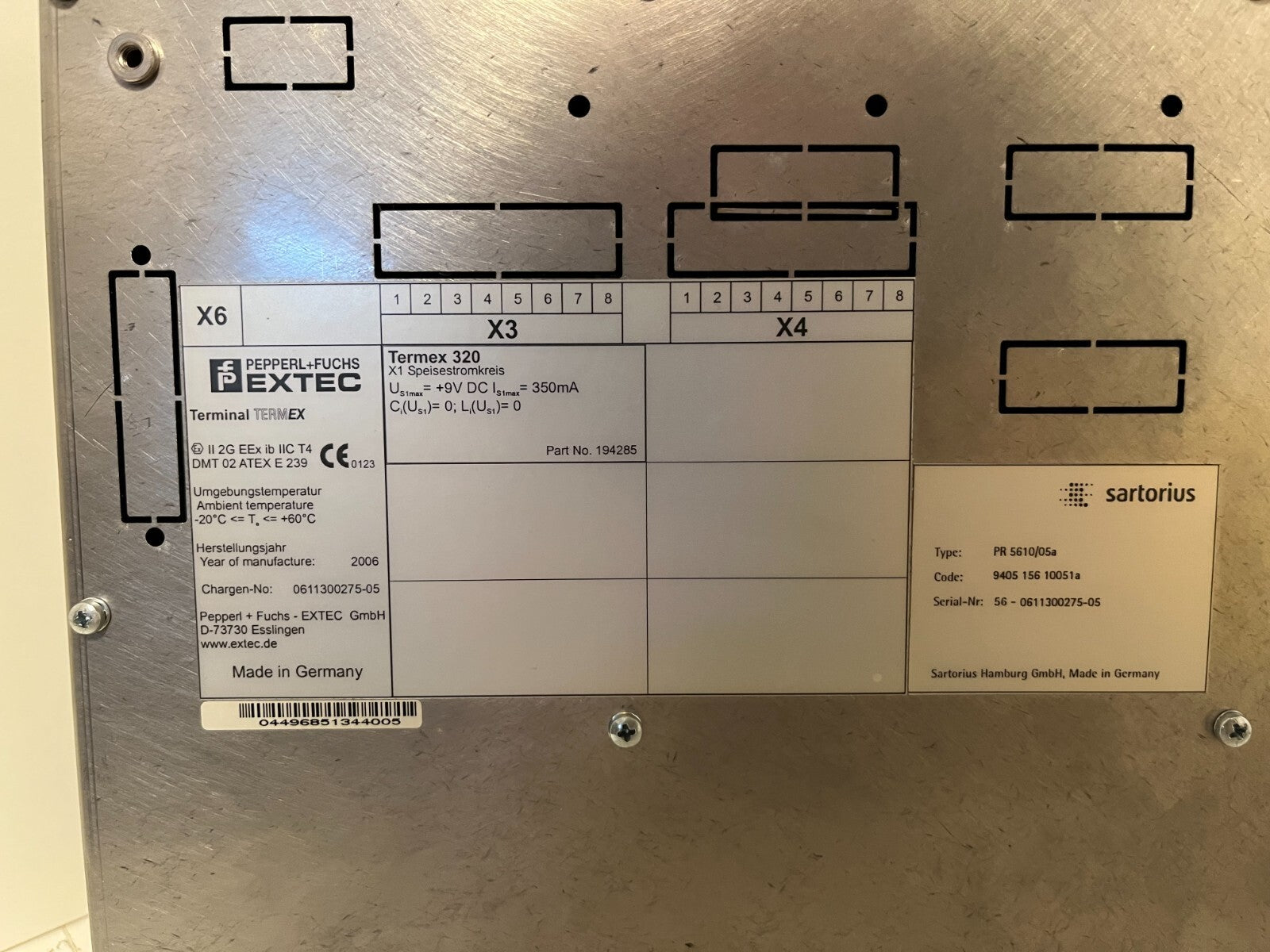 Sartorius PR 5610/05a Ex-Terminal w/ Pepperl+Fuchs Termex 320 - Used, Working