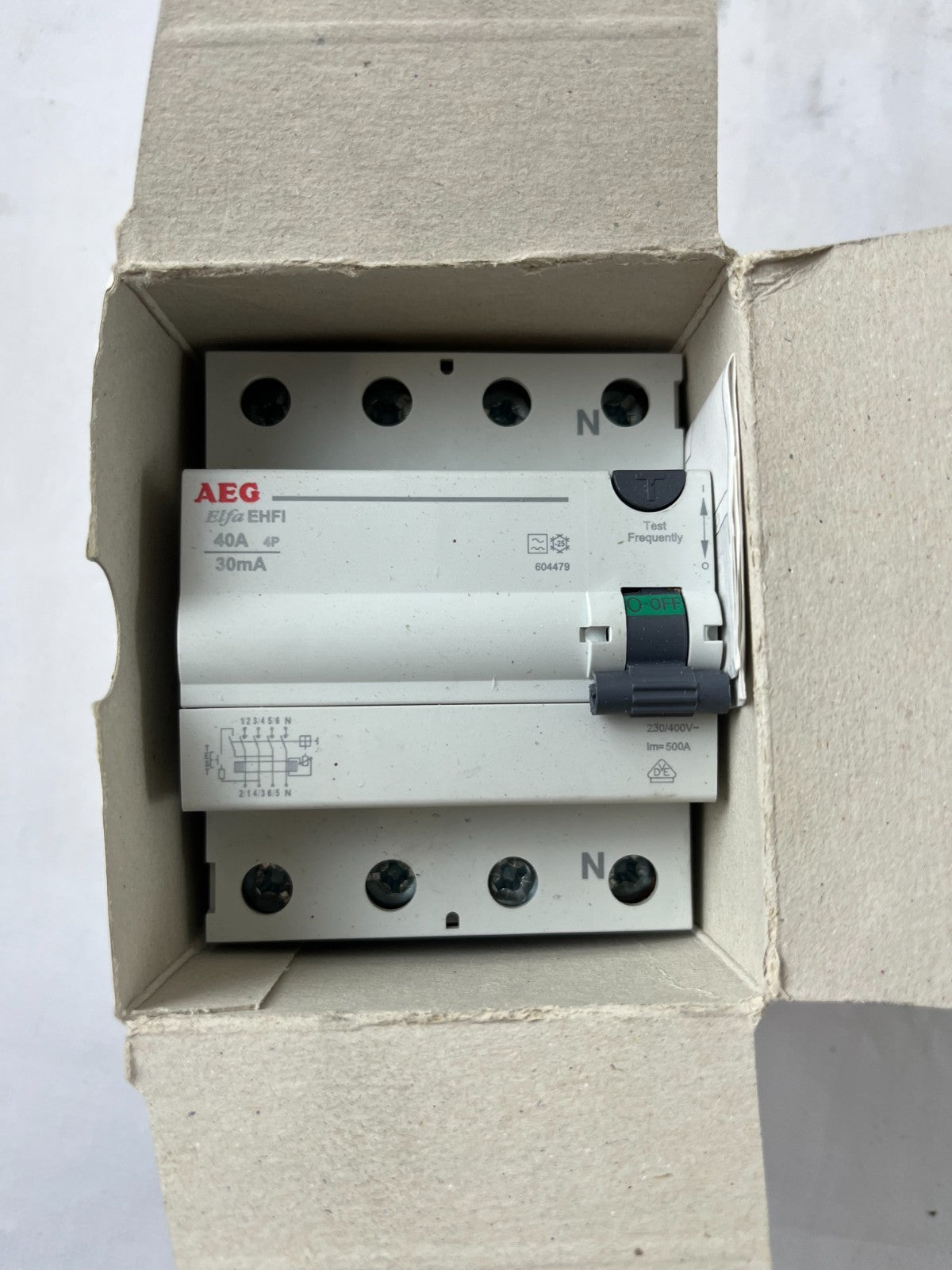 AEG EHFI 40/030-4 4P 40A 30mA RCD Residual Current Device New Spare Unit