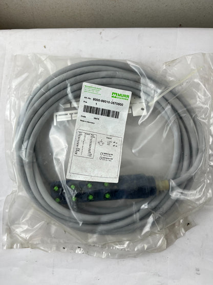 Murr Elektronik exact8 8000-88010-3570500 8-Port M8 Distribution 5m Cable NEW