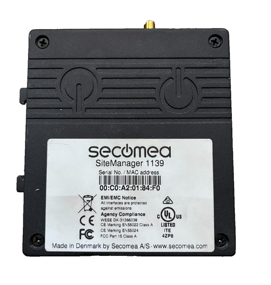 Secomea SiteManager 1139 - Industrial Remote Access Router, Made in Denmark