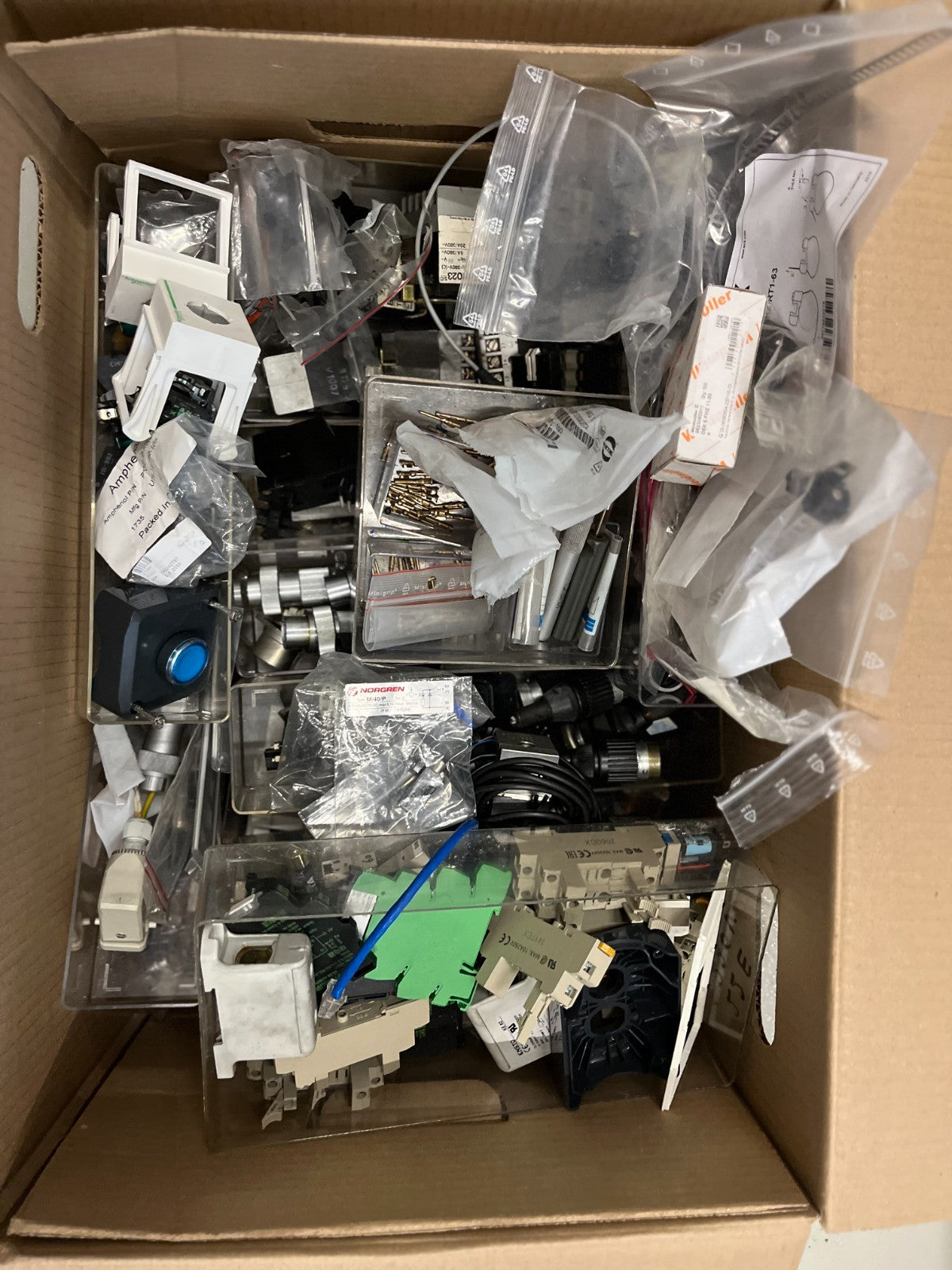 Mixed Industrial Automation Components Connectors Relays Terminal Blocks Lot
