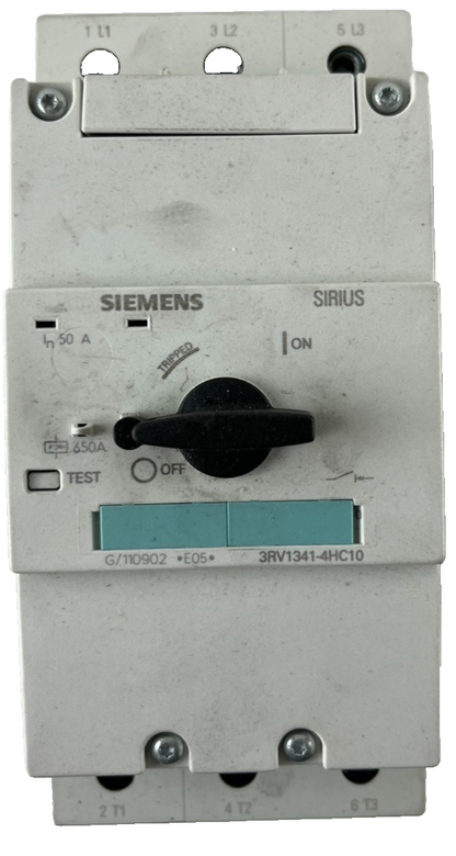 Siemens 3RV1341-4HC10 Sirius Motor Protection Circuit Breaker 50A S3 Used