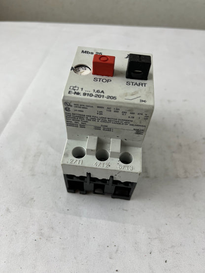 AEG Mbs 25 Manual Motor Starter 1–1.6A 3‑Pole 600V AC Used Spare Part