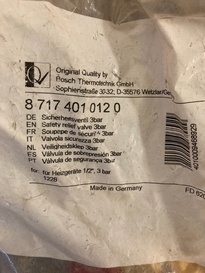 Bosch 3 Bar Safety Relief Valve PN:87174010120 for Heating Systems