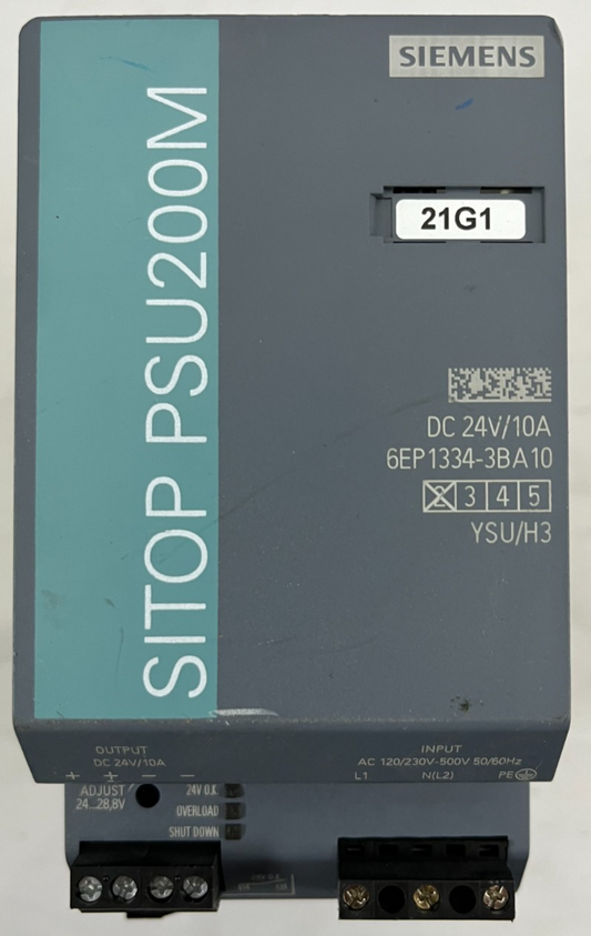 Siemens SITOP PSU200M Power Supply 6EP1334-3BA10 | 24V 10A Modular DIN Rail Used
