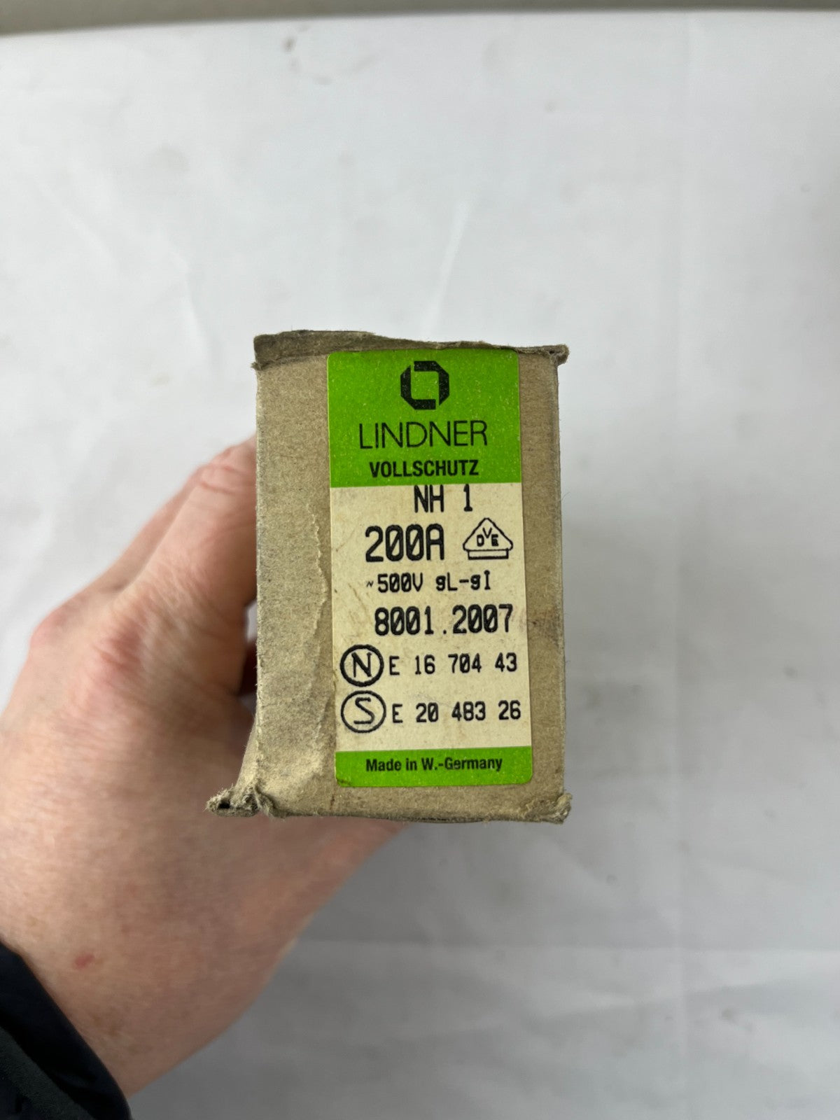 Lindner Vollschutz NH1 8001.2007 Fuse 200A 500V gL/gG 120kA Corrosion Resistant
