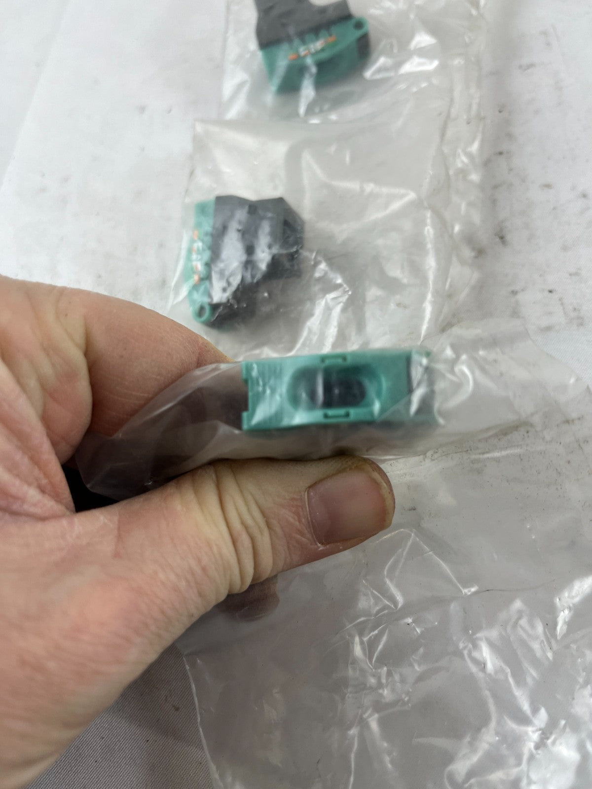 Unknown Fieldbus / Network Plug Connector A/B Color Coded Green Housing Lot Of 5