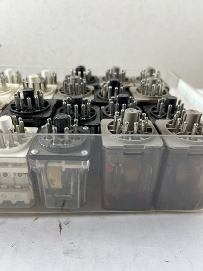 Schrack MT323024 24V Plug-In Relay Lot 32 pcs + 11-Pin Relay Sockets Industrial