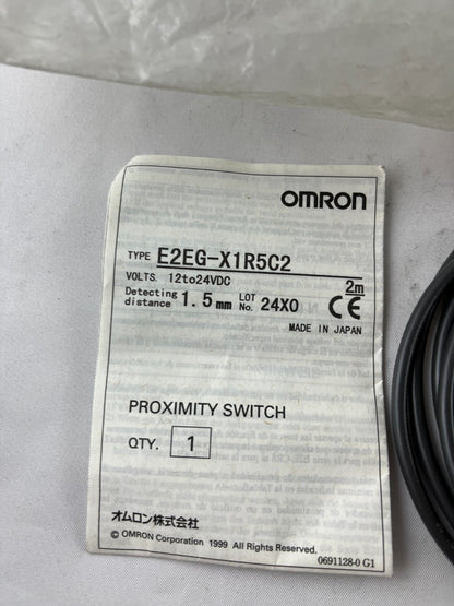 Omron E2EG-X1R5C2 Proximity Switch 12-24VDC 1.5mm 2m Cable New Spare Unit