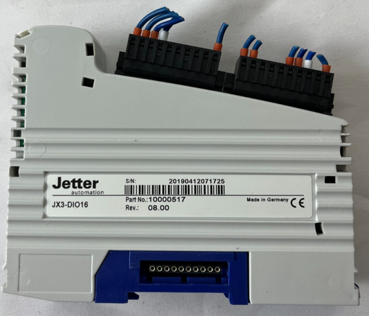 Jetter JX3-DIO16 Digital I/O Module 10000517 8 In 8 Out 24VDC PLC Used Spare
