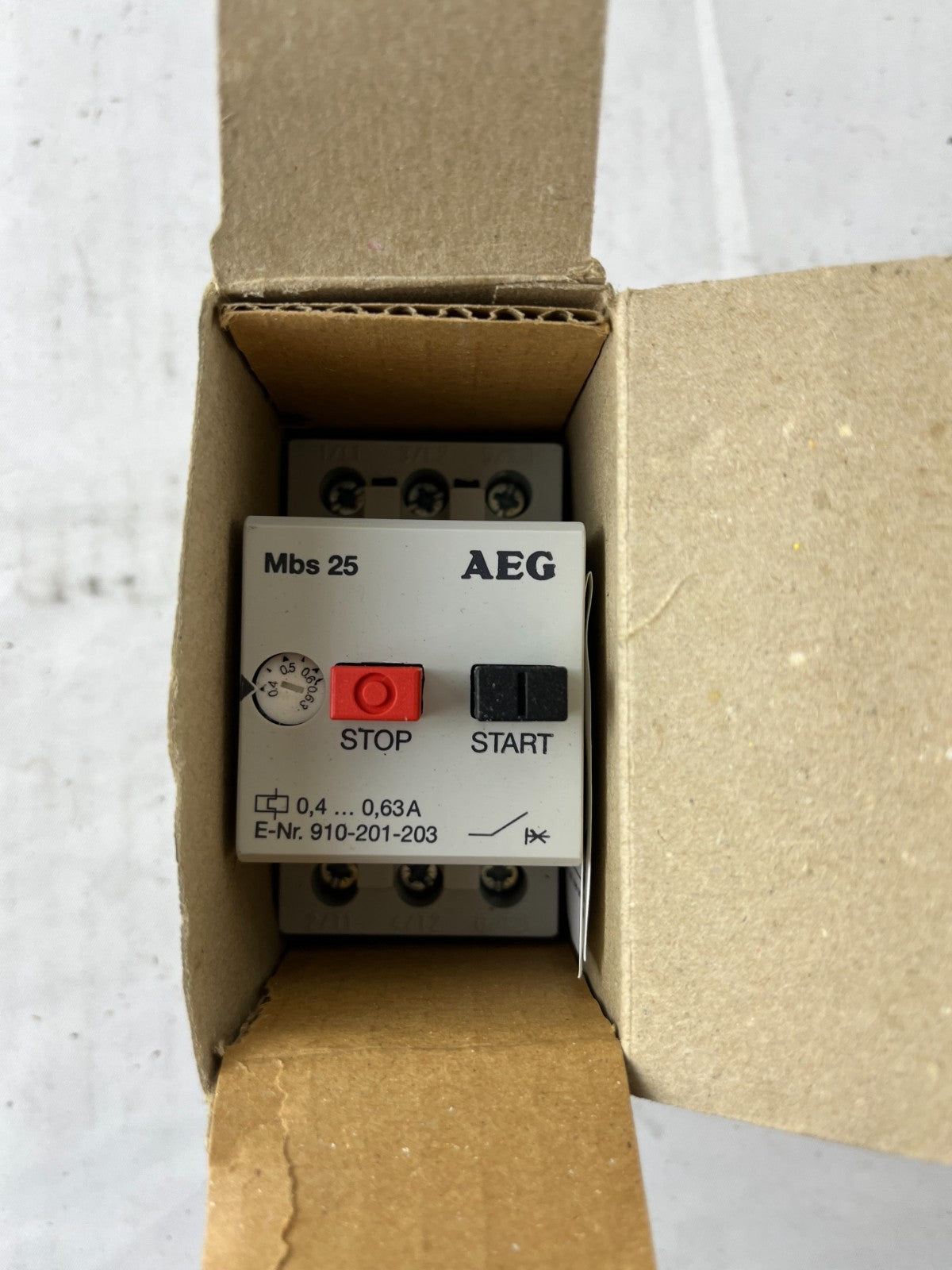 AEG Mbs25 Manual Motor Starter 0.4–0.63A 3‑Pole Motor Protection Switch New