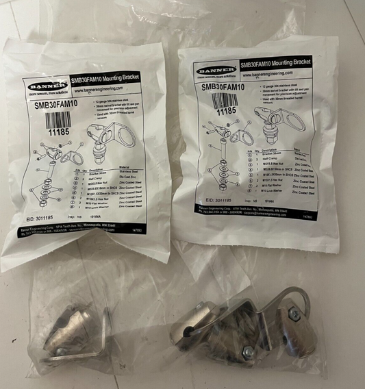 NEW Banner Engineering SMB30FAM10 Sensor Mounting Brackets - Lot of 2