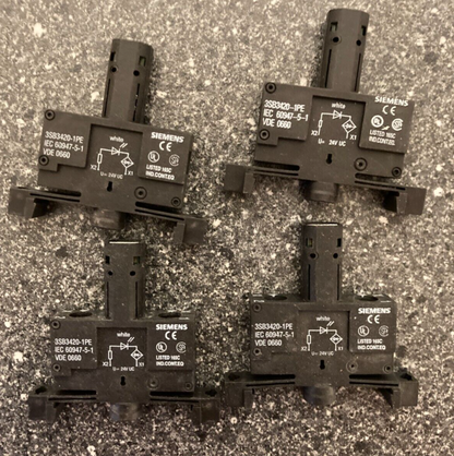 Lot of 4 Siemens 3SB3420-1PE 24V UC Industrial Contact Blocks