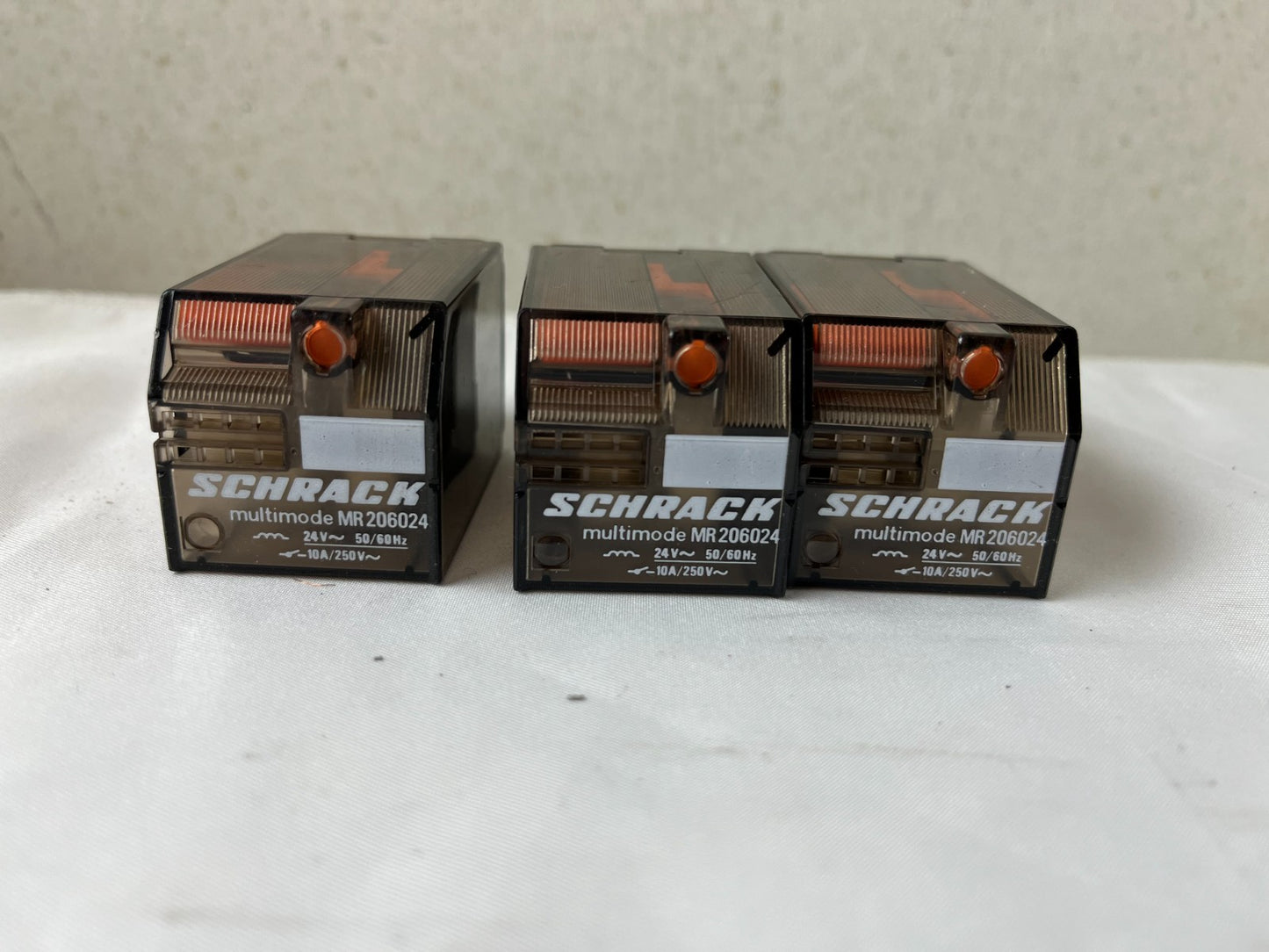 Schrack MR206024 Multimode Relay 24V AC 10A Octal – Lot of 3 Used Spare Units