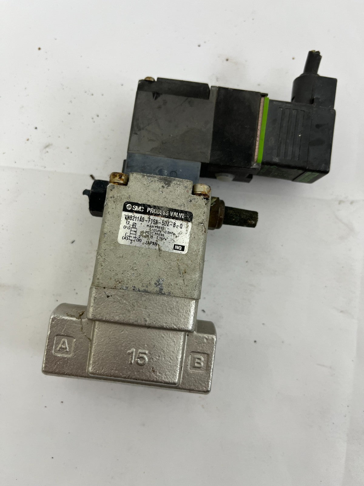 SMC VNB211A5-15A-5DZ-B-0 Process Valve 2-Port 1/2" NPT Solenoid 0.05-0.98MPa
