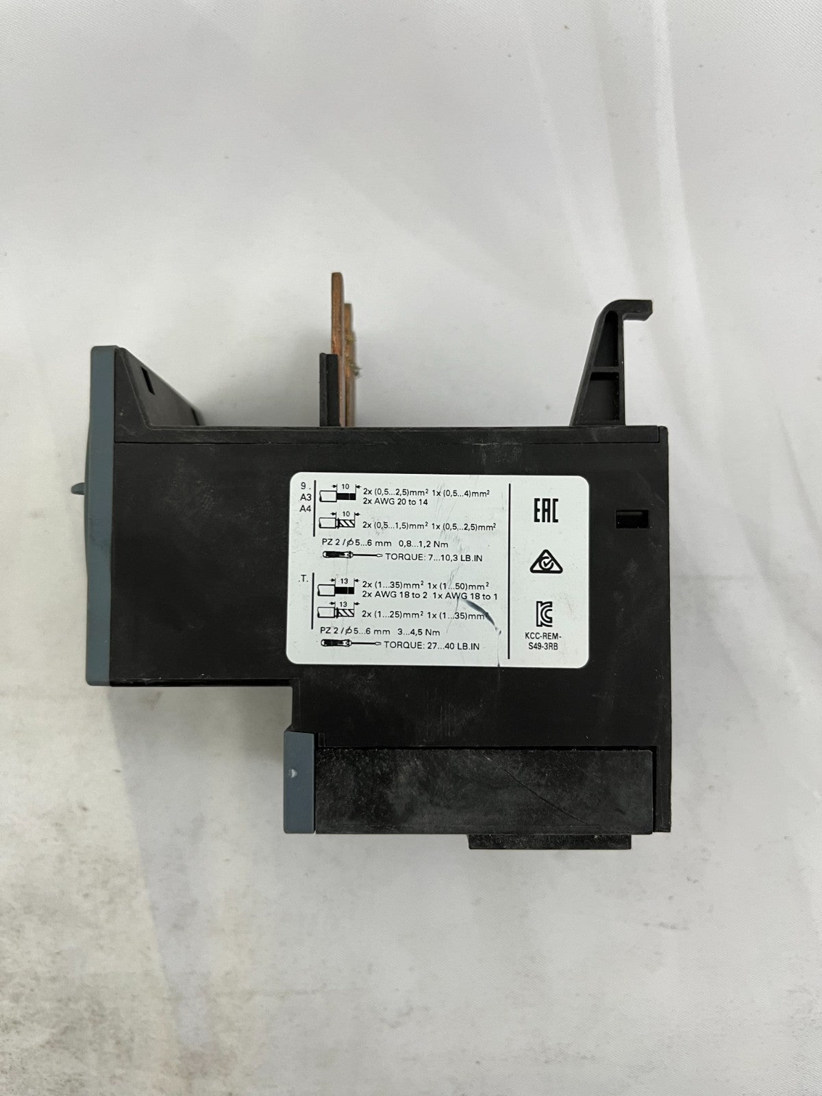 Siemens SIRIUS 3RB3036-1WB0 Overload Relay 20–80A Electronic Class 10E S2 Used