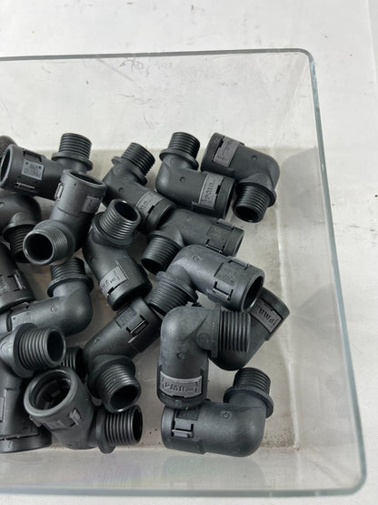 PMA 90 Degree Elbow Conduit Fitting Male Thread Black Lot Bundle Used