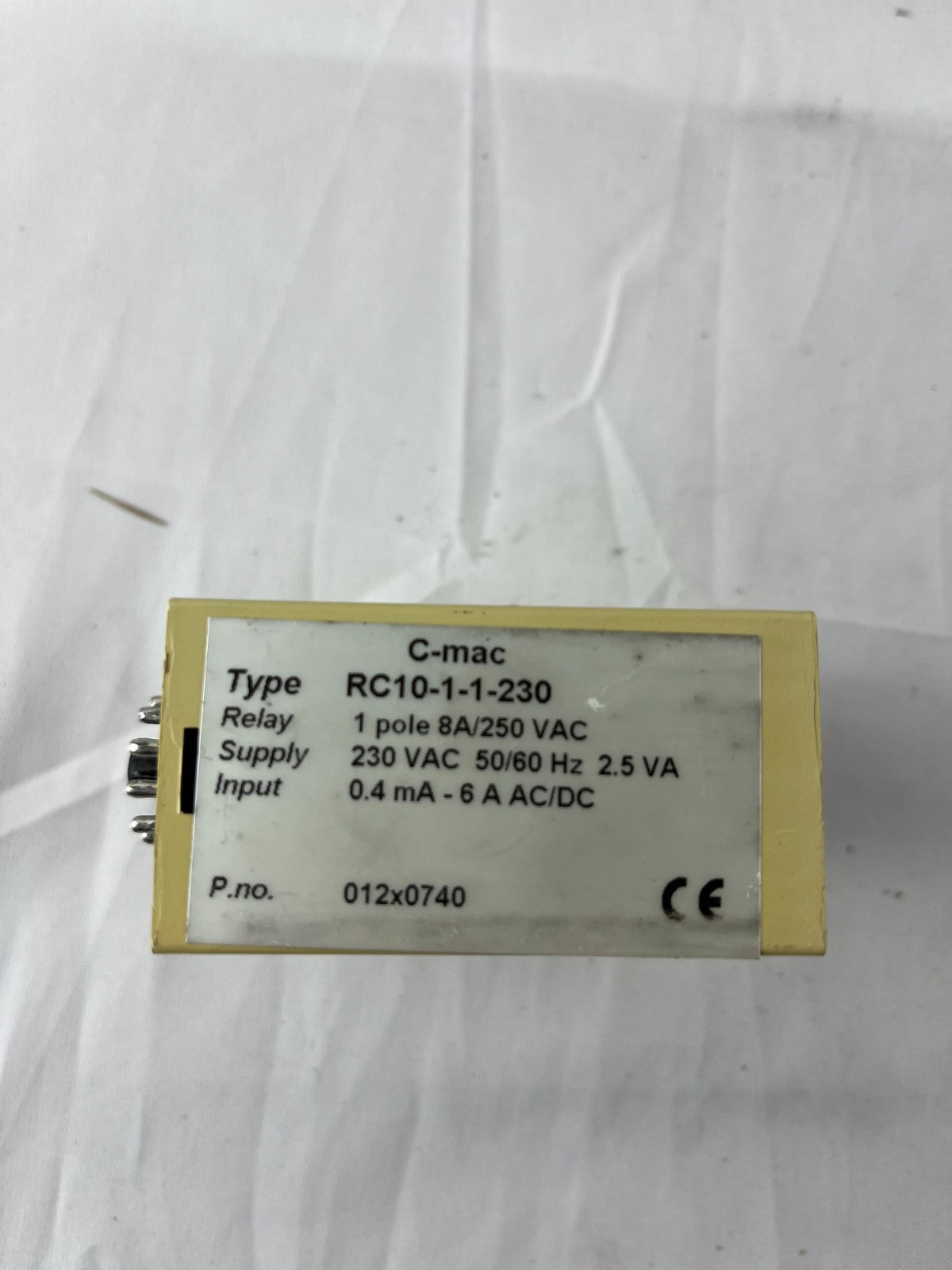 C-mac RC10-1-1-230 AC/DC Current Relay 0.4mA-6A 8A/250VAC Denmark 012x0740 NEW