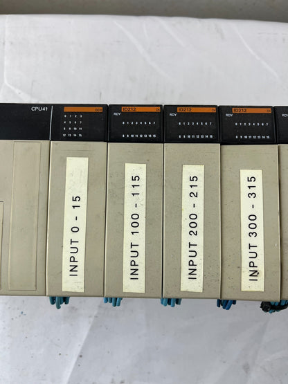 Omron CQM1 CPU41 PLC System PA203 ID212 OD212 Rack RS232 Good Used
