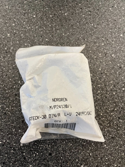 Norgren M/P24120/1 STECK-30 DIN/A L+V Connector 24V AC/DC