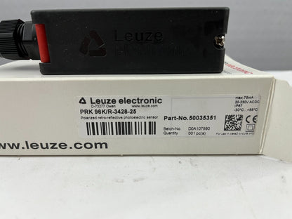Leuze PRK 98/KR-3428-25 Retro-Reflective Photoelectric Sensor 20–230V AC/DC, New