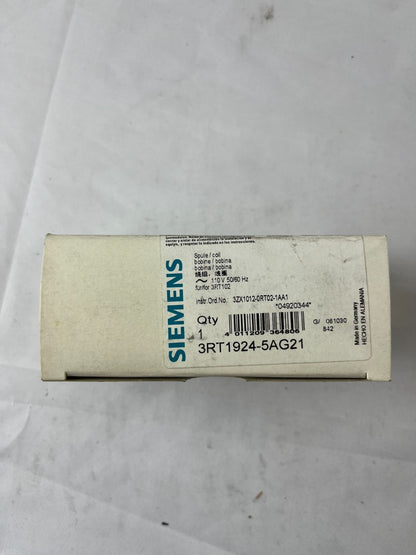 Siemens 3RT1924-5AG21 SIRIUS Magnetic Coil 110 V AC 50/60 Hz for 3RT1023–3RT1026