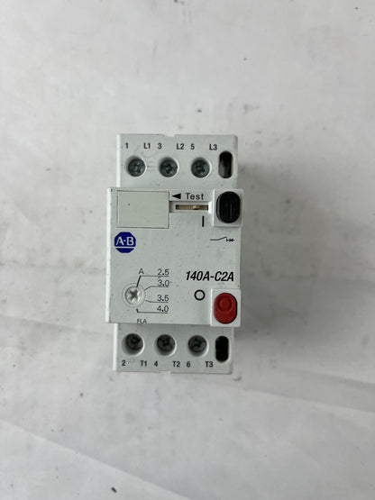 Allen‑Bradley 140A-C2A-B40 Manual Motor Starter 2.5–4.0A 3‑Pole Used Spare Part