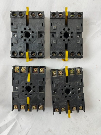 Omron P2CF-08-E Relay Socket 8-Pin DIN Rail Screw Terminal Lot 4pcs Spare Units