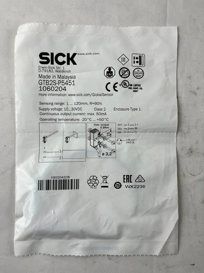 SICK GTB2S-P5451 Photoelectric Sensor 1060204 10-30VDC New Spare Unit