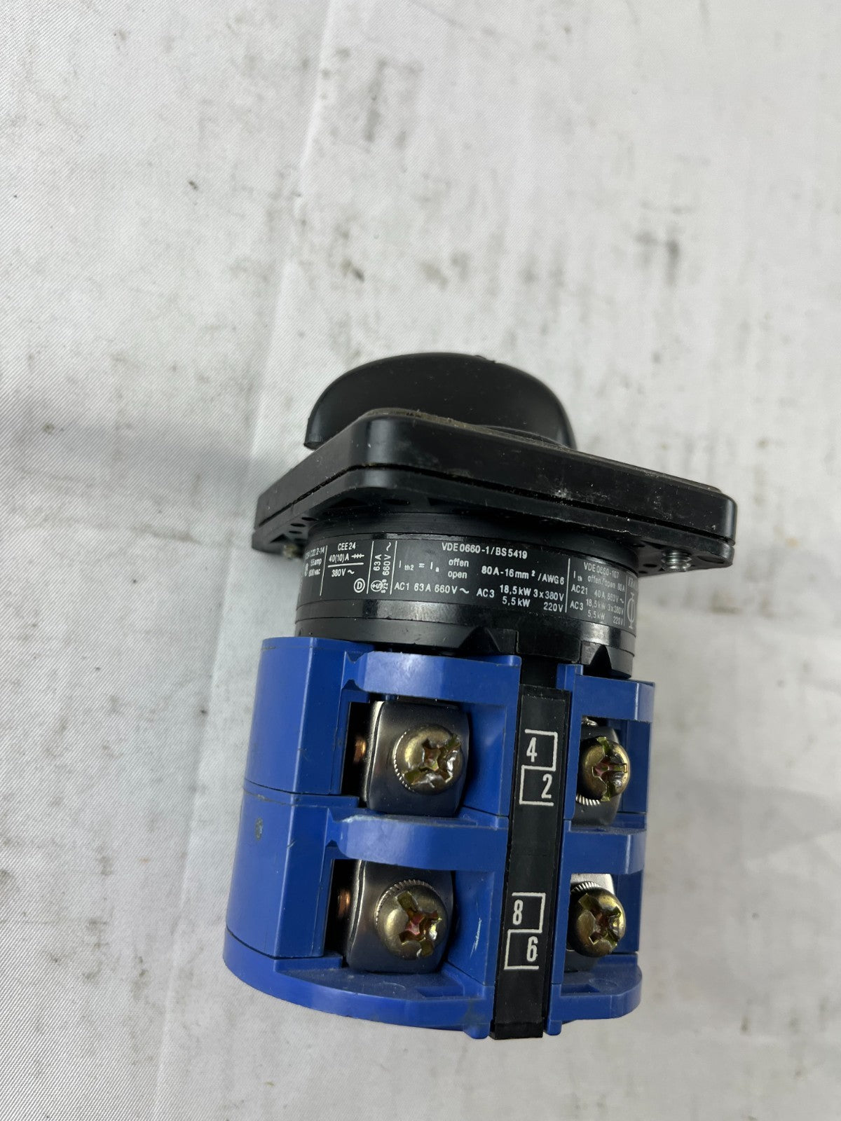 Kraus & Naimer C42 Rotary Cam Switch 63A 660V Panel Mount Selector Switch Used