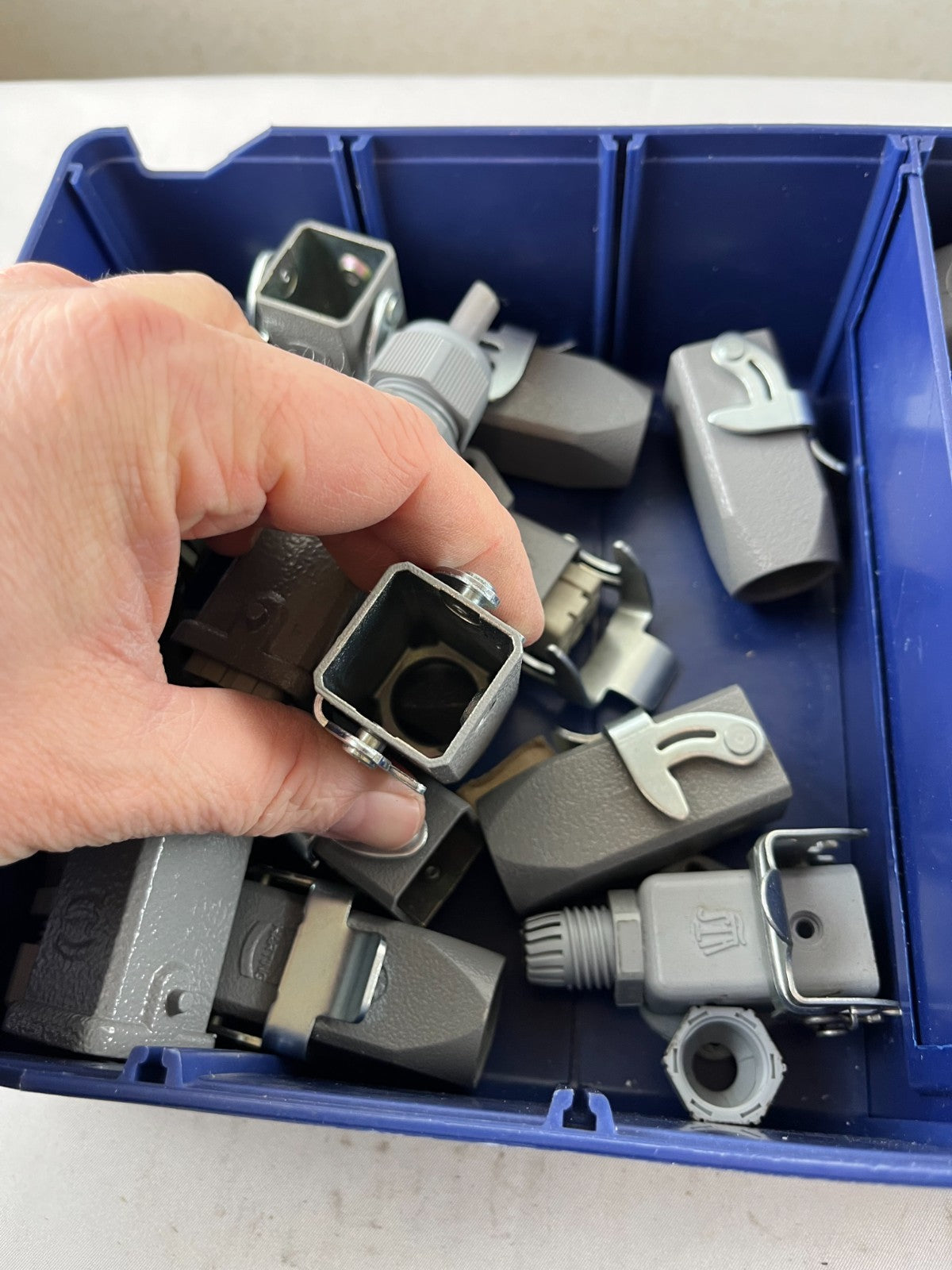 Harting Han 3A Side Entry Hood Connector Lot, Mixed Sizes, Used Bundle Spares