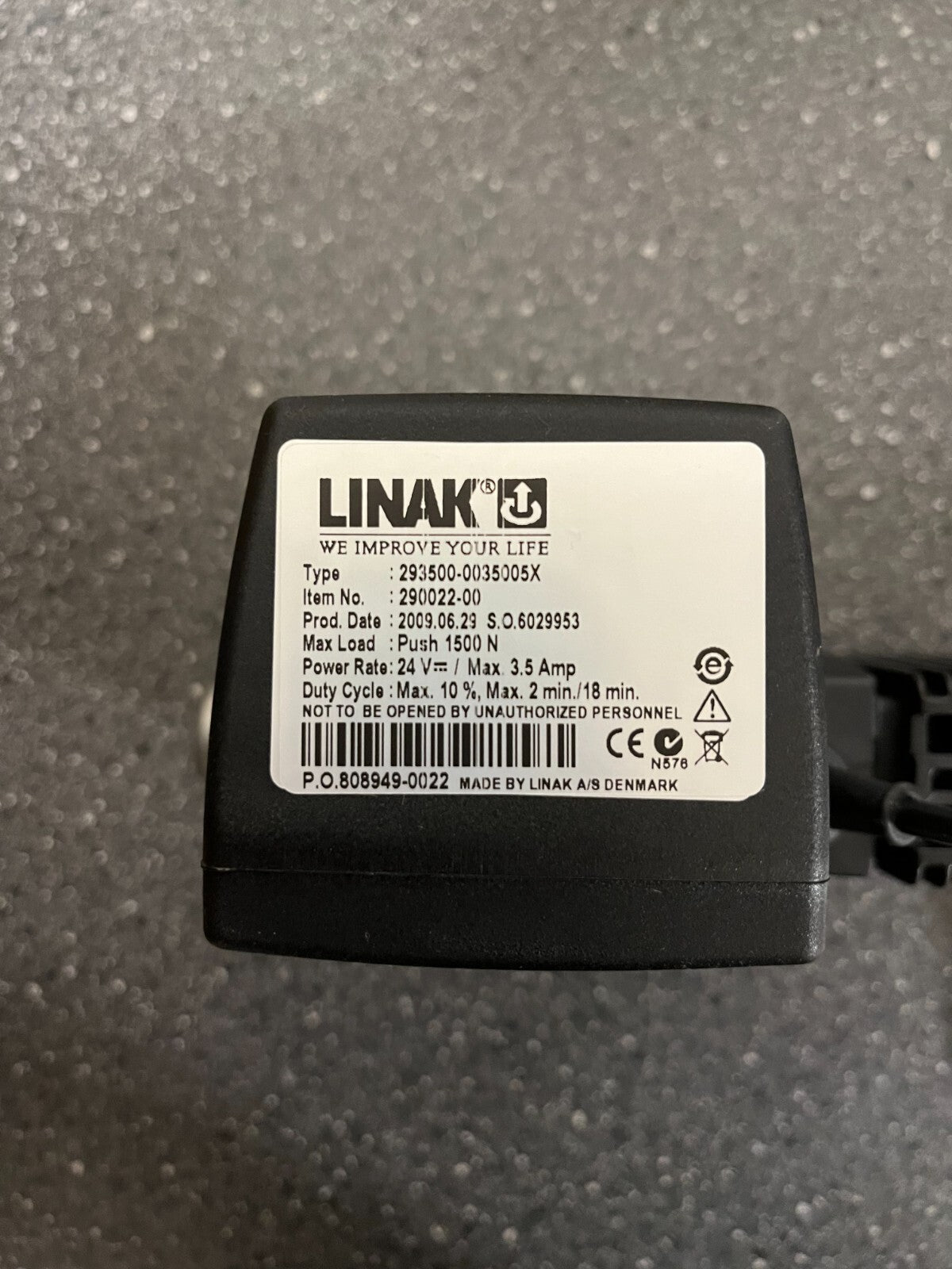 New LINAK Electric Actuator 293500-0035005X 1500N Push 24V Linear Motor