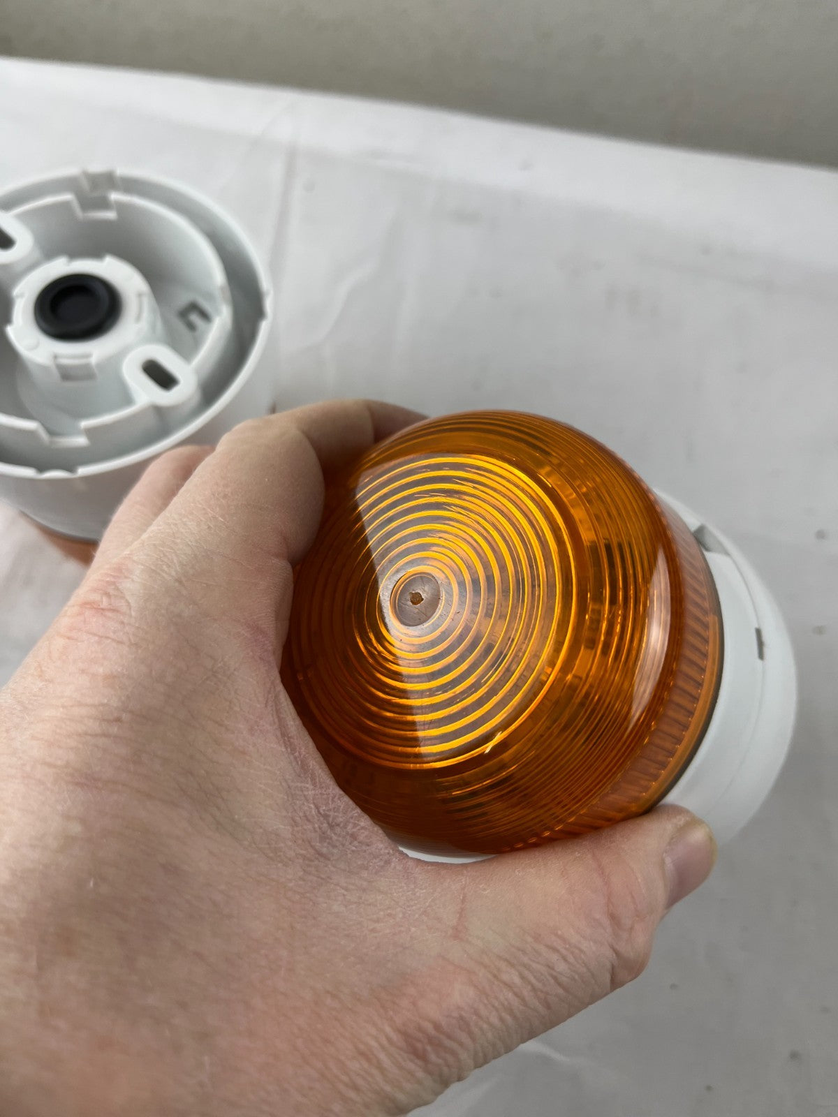 2x Industrial Amber Warning Beacon Light Surface Mount 24V Xenon Strobe NEW IP65