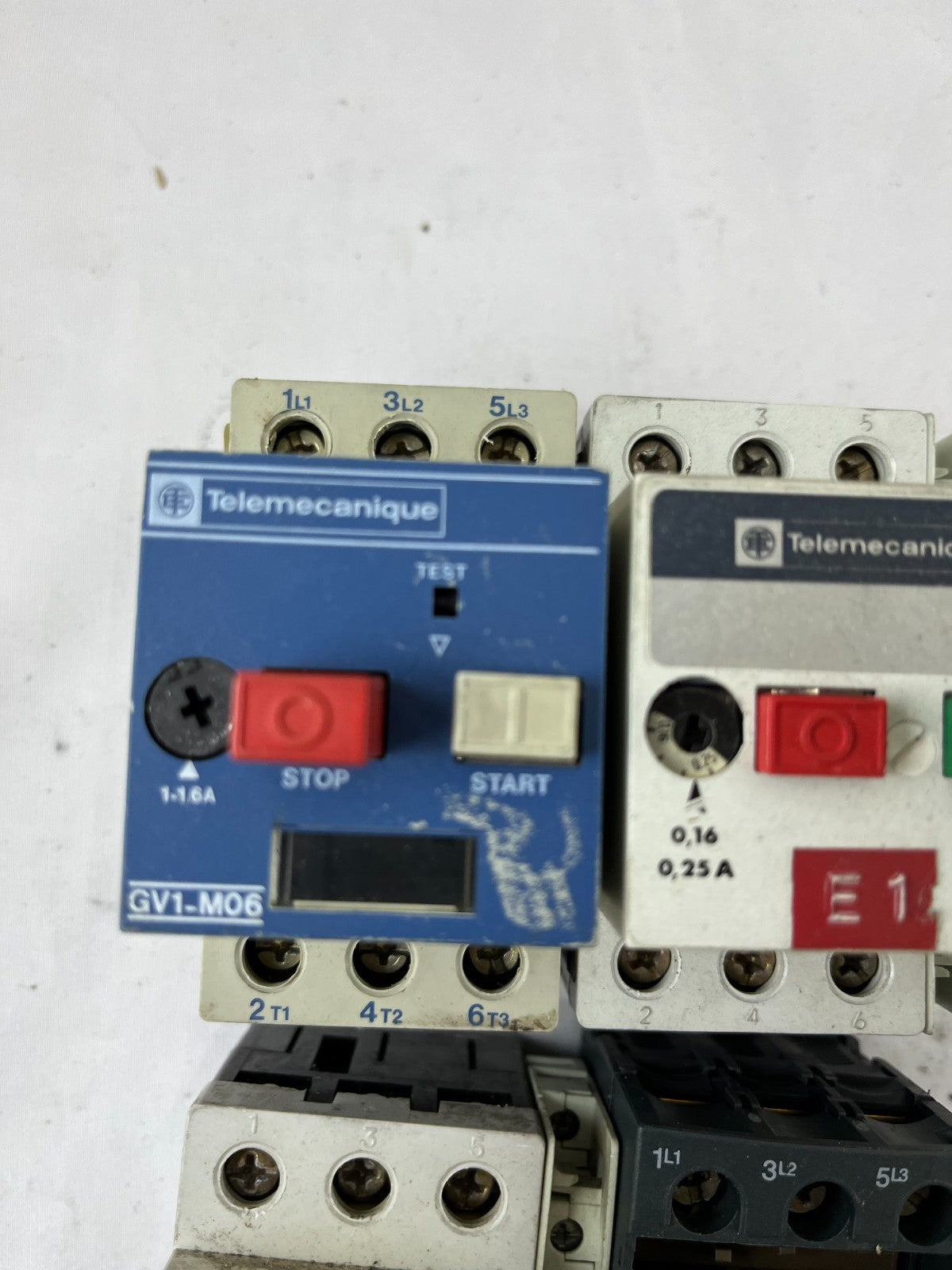 Telemecanique GV1-M06 GV2ME04 Motor Starter 0.16-1.6A Used Lot 4pcs Spares
