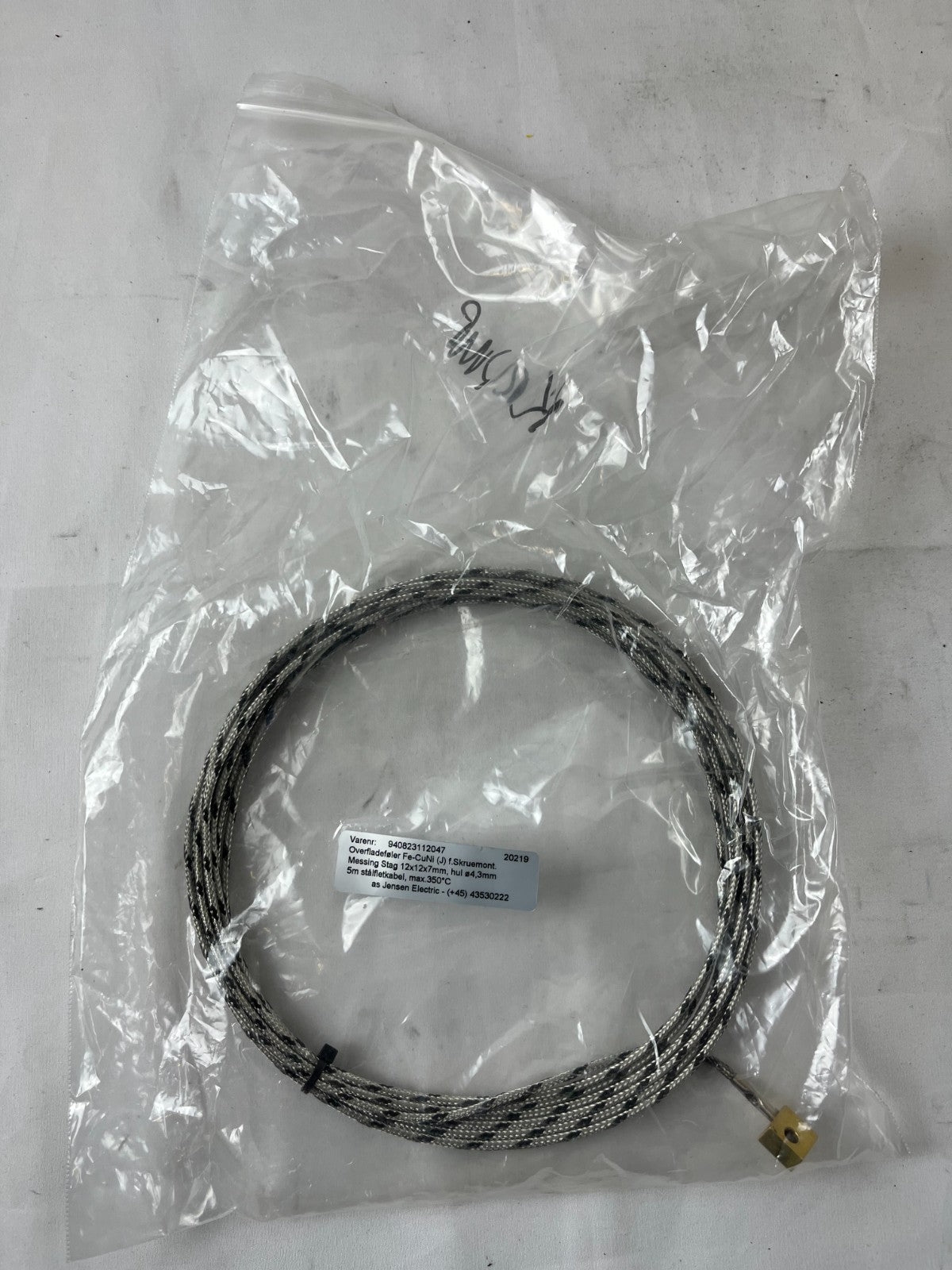 Type J Thermocouple Probe 5m Stainless Braided Cable 350°C Screw Mount New