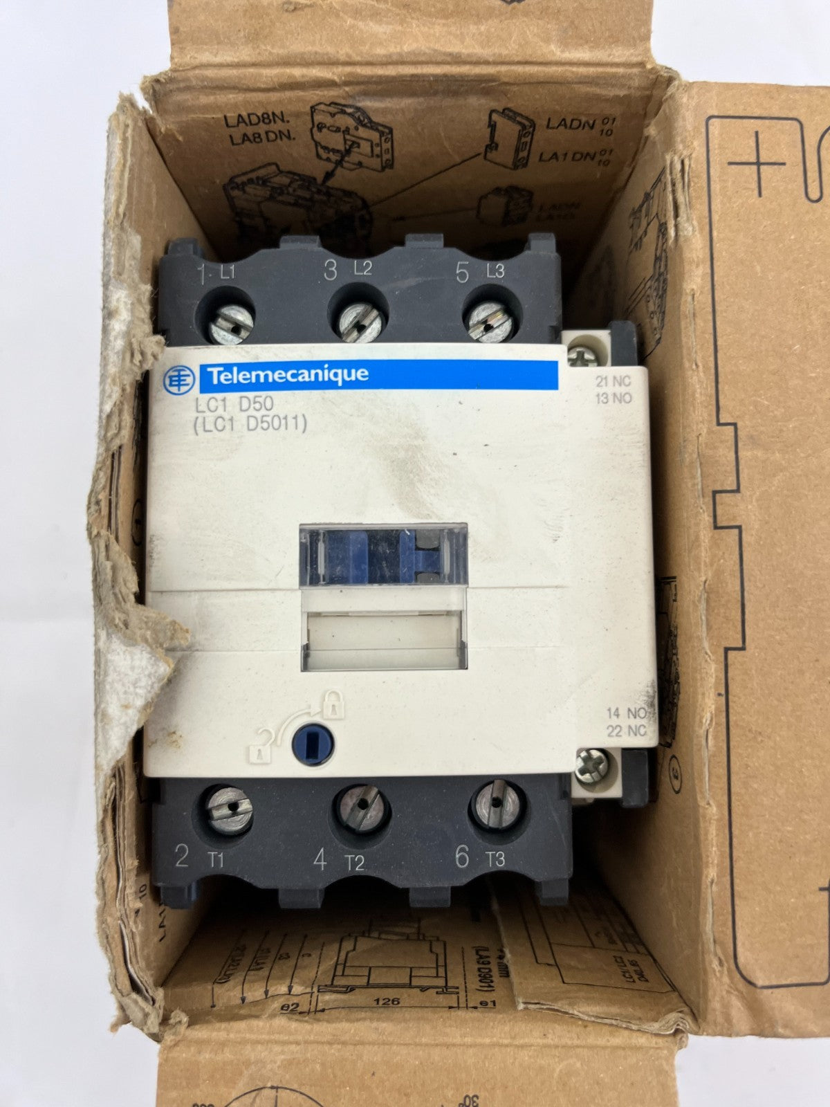 Telemecanique LC1D50P7 Contactor Square D 50A 3-Pole 230V AC New Open Box