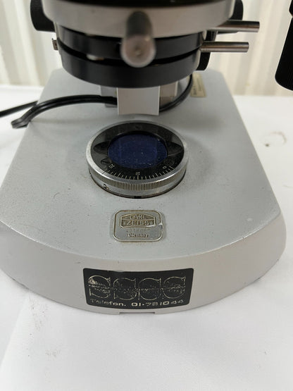 Carl Zeiss Binocular Microscope 4686235 Germany + Accessories Lab Used